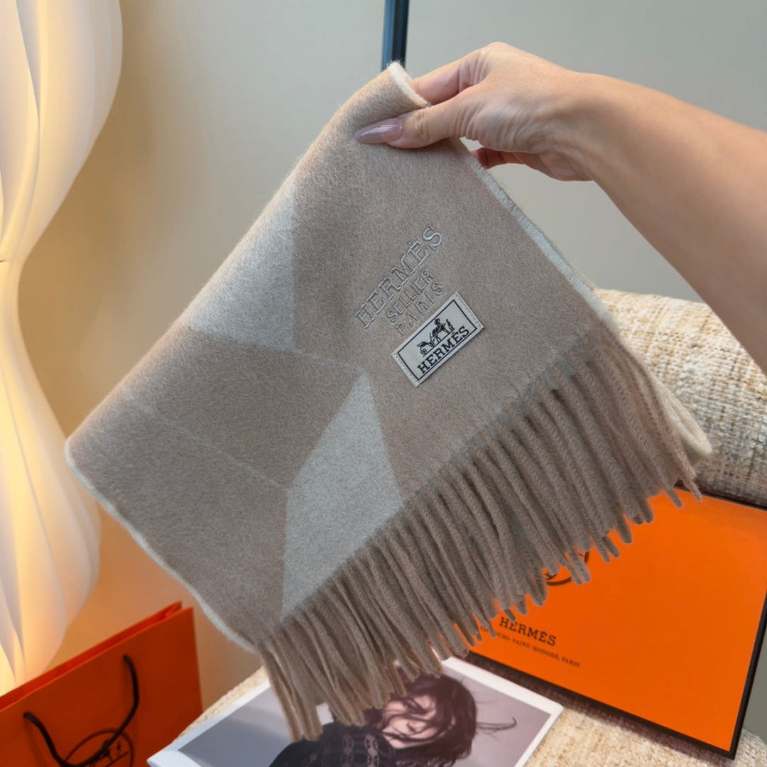 HERMES 25S SCARF 190 IN CASHMERE 987694