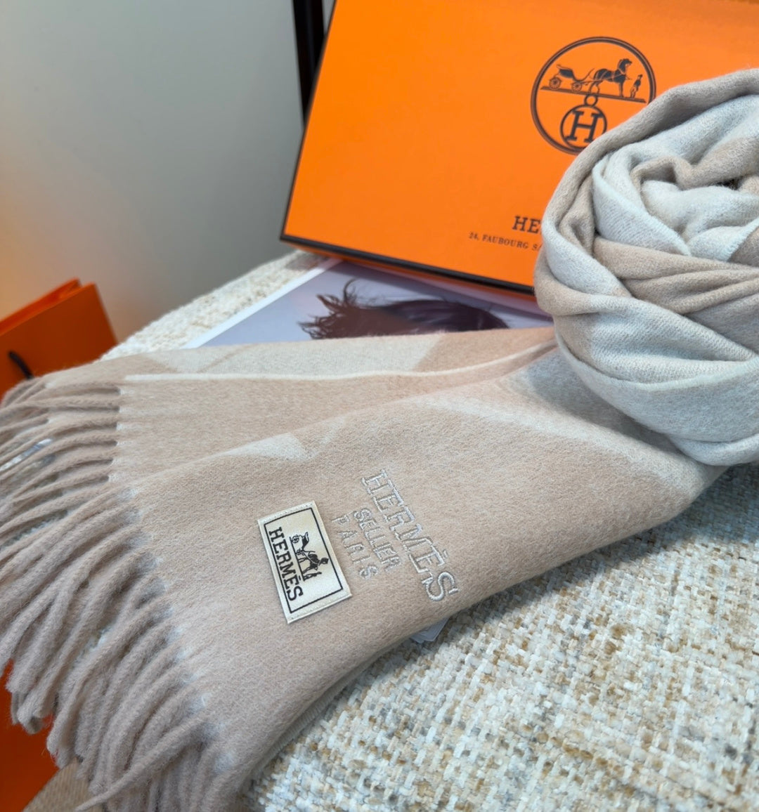 HERMES 25S SCARF 190 IN CASHMERE 987694