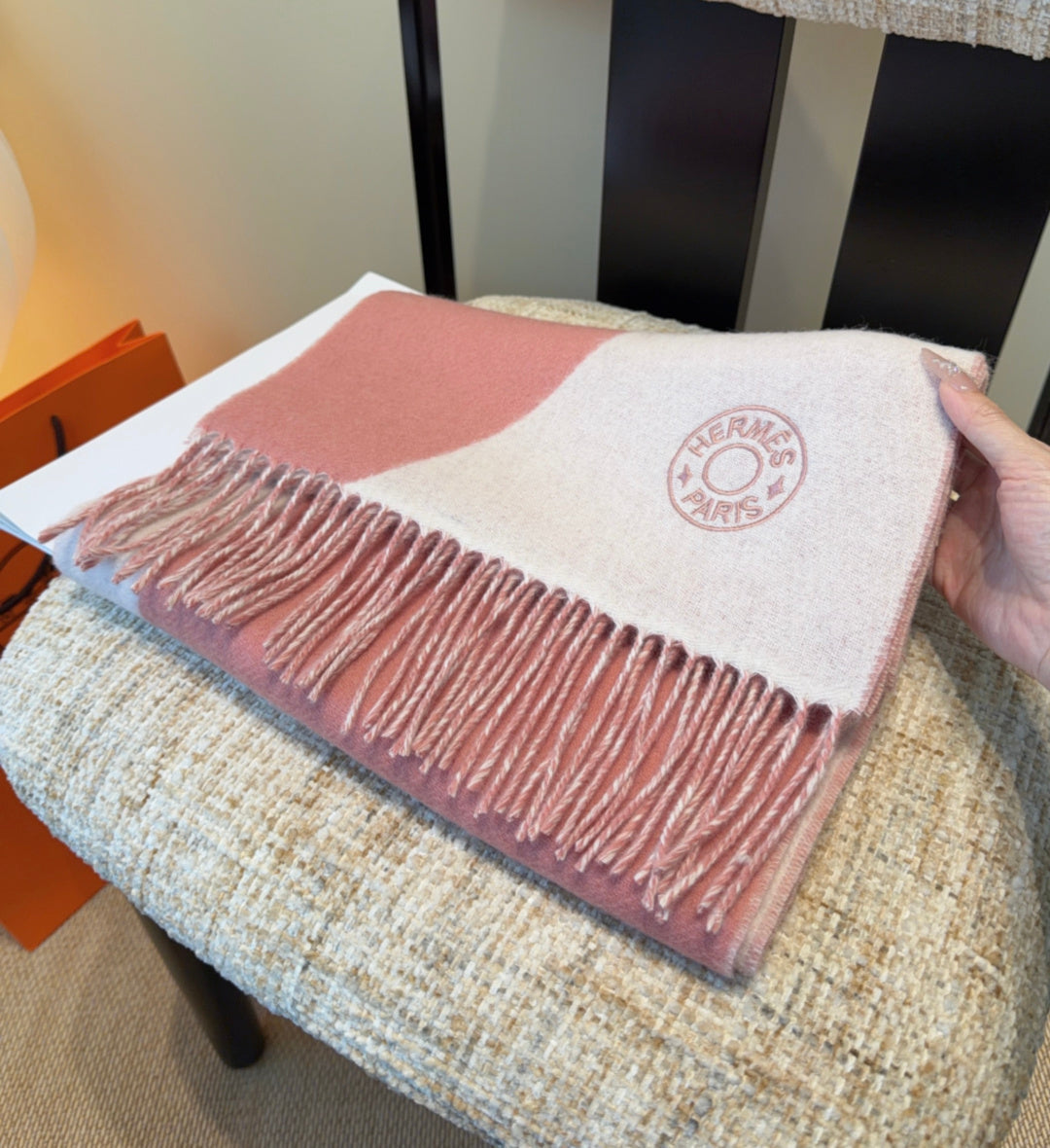 HERMES 25S SCARF 190 IN CASHMERE 989783