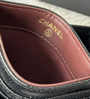 CHANEL 25S CARD HOLDER 11 IN BLACK CAVIAR GOLD HARDWARE
