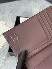 CHANEL 25S MULTI PURPOSE PASSPORT WALLET 15 IN BLACK CALFSKIN SILVER HARDWARE