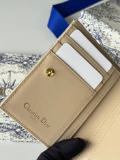 DIOR 25S 30 MONTAIGNE DAHLIA WALLET 11 IN LIGHT BLUE DIOR OBLIQUE JACQUARD