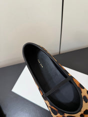THE ROW 26S BALLET FLATS IN LEOPARD PRINT CALF HAIR CALFSKIN