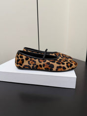 THE ROW 26S BALLET FLATS IN LEOPARD PRINT CALF HAIR CALFSKIN