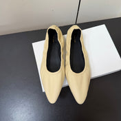 THE ROW 26S POINTED TOE BALLET FLATS IN BUTTER BEIGE LAMBSKIN
