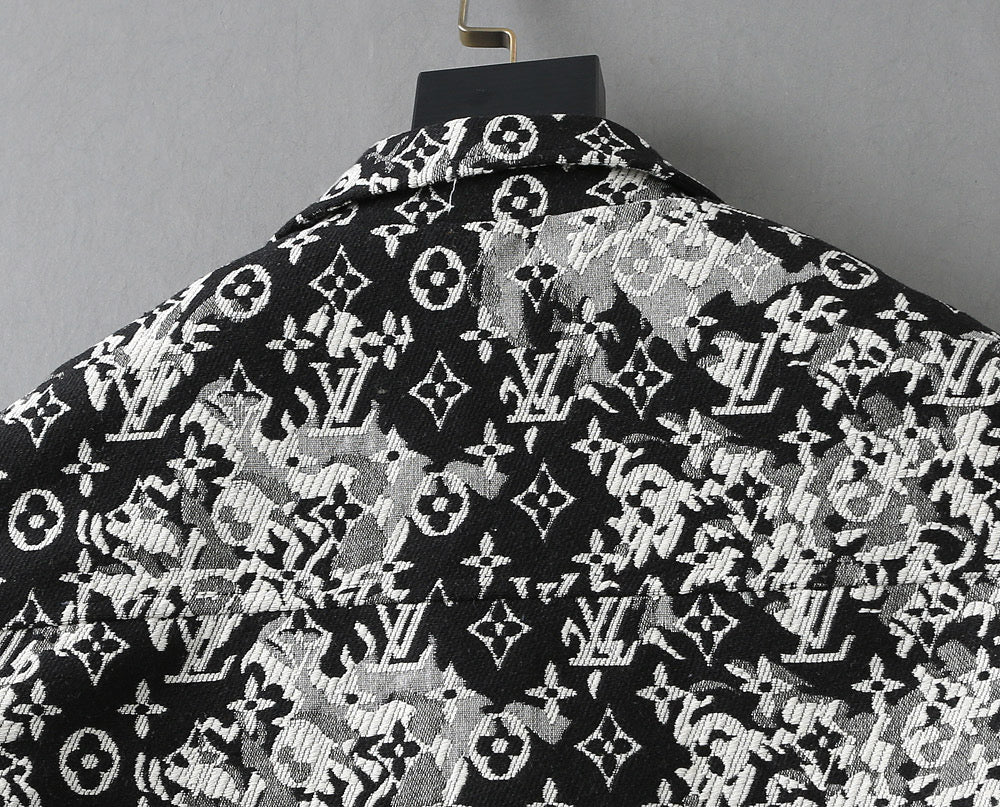 LV SHIRT JACKET IN BLACK MIX WHITE MONOGRAM JACQUARD FABRIC 238989