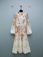 ZIMMERMANN 26S STAND COLLAR LONG-SLEEVE DRESS STYLE 140