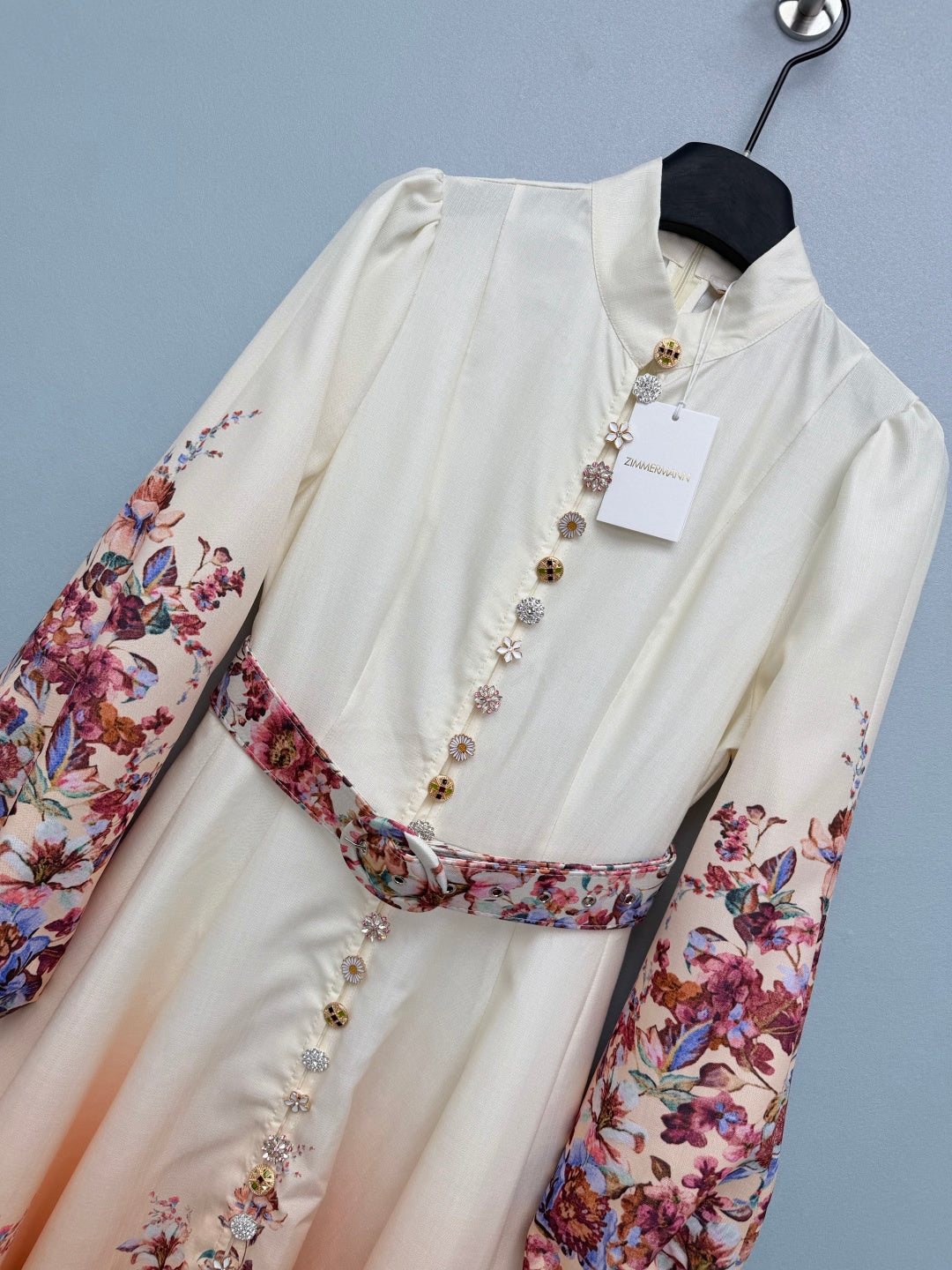 ZIMMERMANN 26S STAND COLLAR LONG-SLEEVE DRESS STYLE 139