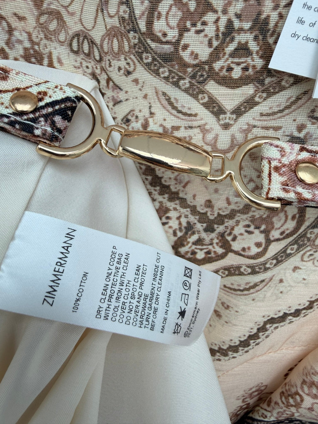 ZIMMERMANN 26S PATTERNED SPAGHETTI STRAP DRESS STYLE 96