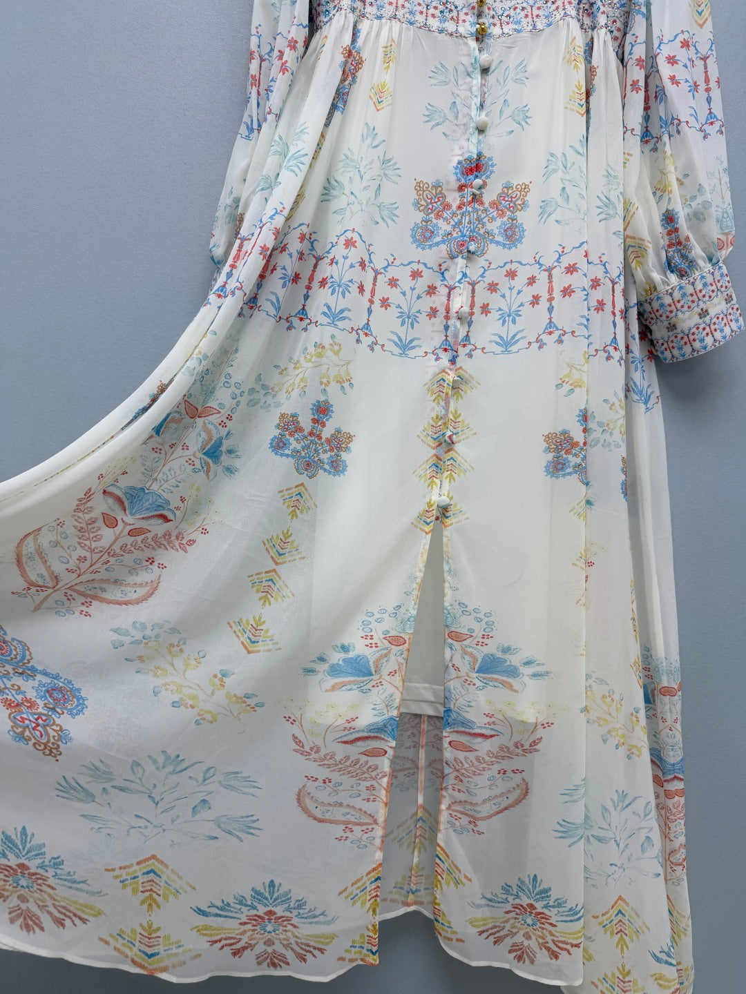 ZIMMERMANN 26S BEADED EMBROIDERED CHIFFON MAXI DRESS STYLE 32