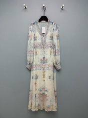 ZIMMERMANN 26S BEADED EMBROIDERED CHIFFON MAXI DRESS STYLE 32