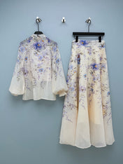 ZIMMERMANN 26S PATTERNED TOP AND SKIRT SET STYLE 24