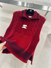 CHANEL 26S SLEEVELESS COLLARED KNITTED BLAZER 697