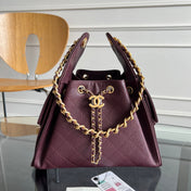 CHANEL 25S HOBO BAG 30 IN DARK RED CAVIAR