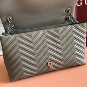 GUCCI 26S GG MARMONT BAG 37 IN BROWNISH GRAY CALFSKIN