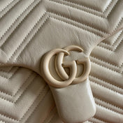 GUCCI 26S GG MARMONT BAG 37 IN CREAM WHITE CALFSKIN
