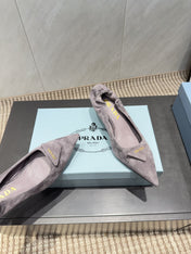 PRADA 26S PUMPS 55MM IN TAUPE BROWN SUEDE WITH LOGO