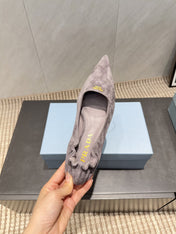 PRADA 26S PUMPS 55MM IN TAUPE BROWN SUEDE
