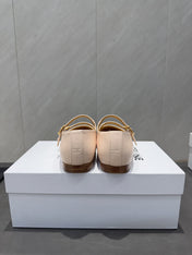 CELINE 26S BALLET FLATS IN BEIGE CALFSKIN
