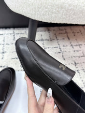 CELINE 26S AURA TRIOMPHE LOAFERS IN BLACK LAMBSKIN