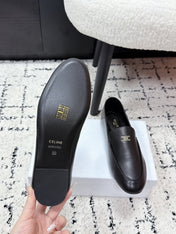 CELINE 26S AURA TRIOMPHE LOAFERS IN BLACK LAMBSKIN