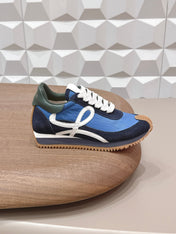 LOEWE 26S FLOW RUNNER SNEAKER IN NAVY AND BLUE SUEDE AND CALFSKIN