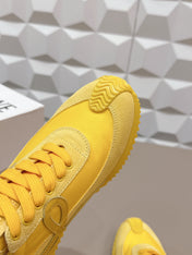 LOEWE 26S FLOW RUNNER SNEAKER IN YELLOW SUEDE AND CALFSKIN