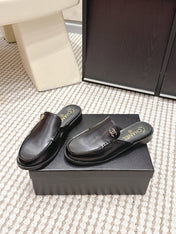 CHANEL 26S LOAFER MULES IN BLACK CALFSKIN