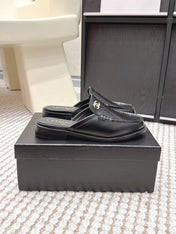 CHANEL 26S LOAFER MULES IN BLACK CALFSKIN