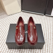 CHANEL 26S LOAFERS IN DARK RED GLOSSY CALFSKIN
