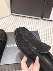 CHANEL 26S LOAFERS IN BLACK SUEDE