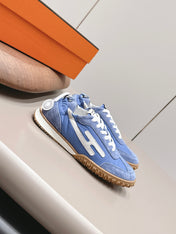 HM 26S BOUNCING SNEAKERS IN BLUE NYLON AND SUEDE