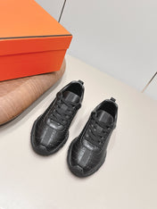 HM 26S TRAIL SNEAKERS IN BLACK PERFORATED CALFSKIN