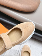 HM 26S KICHU BALLET FLAT IN LIGHT BROWN SUEDE