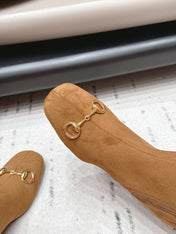 GUCCI 26S TALL BOOTS 55 MM IN CAMEL BROWN SUEDE