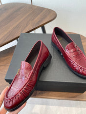 YSL 26S LOAFER IN DARK RED CALFSKIN