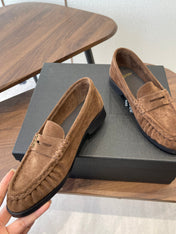 YSL 26S LOAFER IN BROWN SUEDE