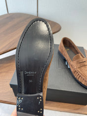 YSL 26S LOAFER IN BROWN SUEDE