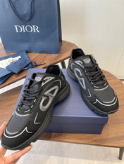 DIOR 26S B30 COUNTDOWN TECH SNEAKER IN BLACK TECHNICAL FABRIC AND SUEDE