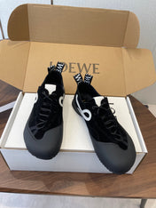 LOEWE 26S FLOW RUNNER SNEAKER 20MM IN BLACK SUEDE