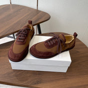 THE ROW 26S SNEAKERS IN BROWN SUEDE AND FABRIC