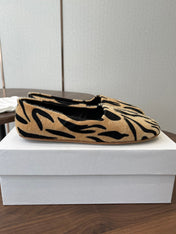 THE ROW 26S MARY JANES IN BEIGE ZEBRA PRINT PONY HAIR
