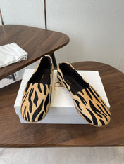 THE ROW 26S MARY JANES IN BEIGE ZEBRA PRINT PONY HAIR