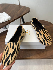 THE ROW 26S MARY JANES IN BEIGE ZEBRA PRINT PONY HAIR