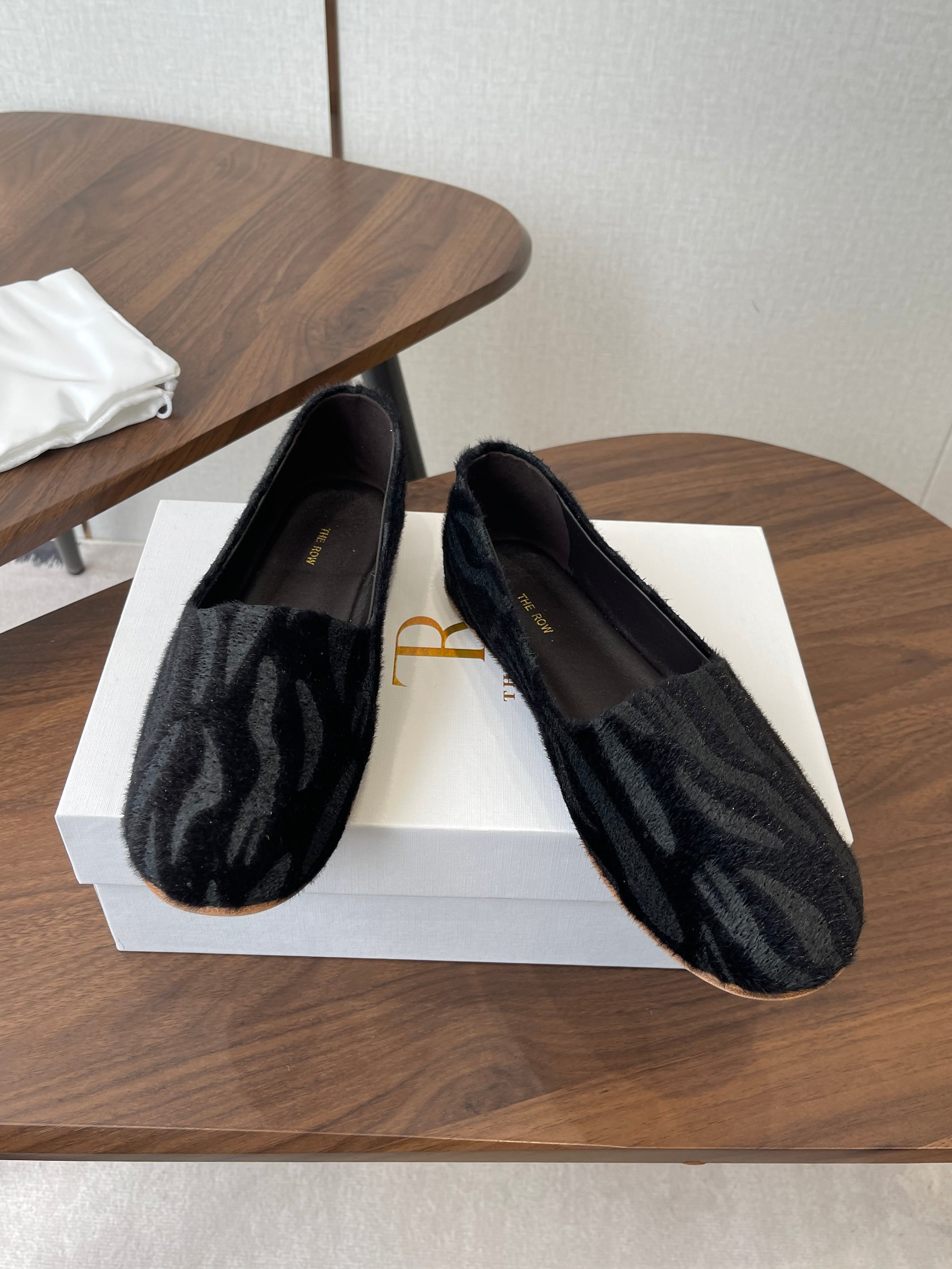 THE ROW 26S MARY JANES IN BLACK ZEBRA PRINT PONY HAIR