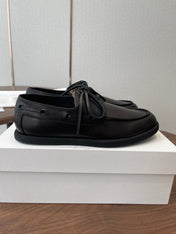 THE ROW 26S LOAFERS IN BLACK CALFSKIN