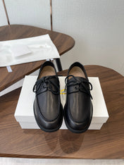 THE ROW 26S LOAFERS IN BLACK CALFSKIN