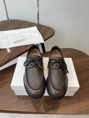 THE ROW 26S LOAFERS IN DARK BROWN CALFSKIN