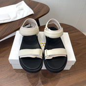 THE ROW 26S DOUBLE STRAP SANDALS IN IVORY WHITE CALFSKIN