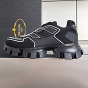 PRADA 26S CLOUDBUST THUNDER SNEAKERS 60MM IN BLACK AND WHITE MESH FABRIC AND TPU